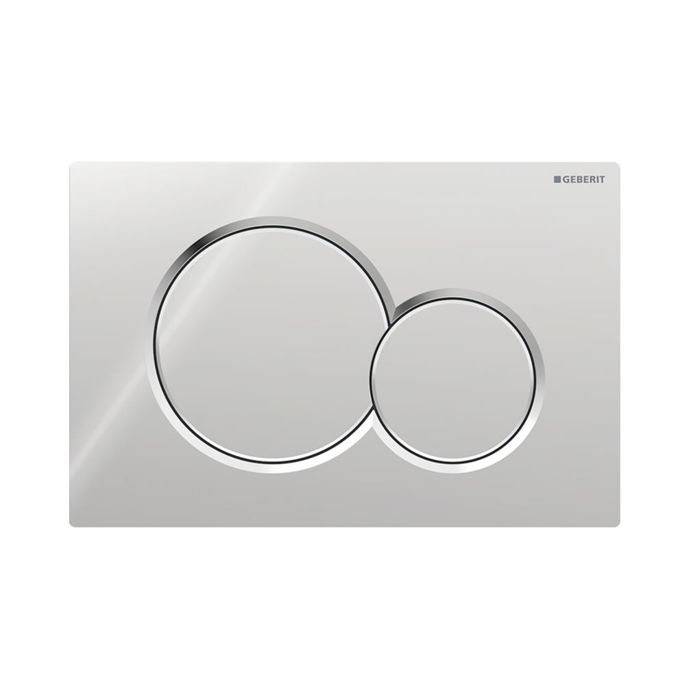 Cutout image of Geberit Sigma01 Round Gloss Chrome Dual Flush Plate